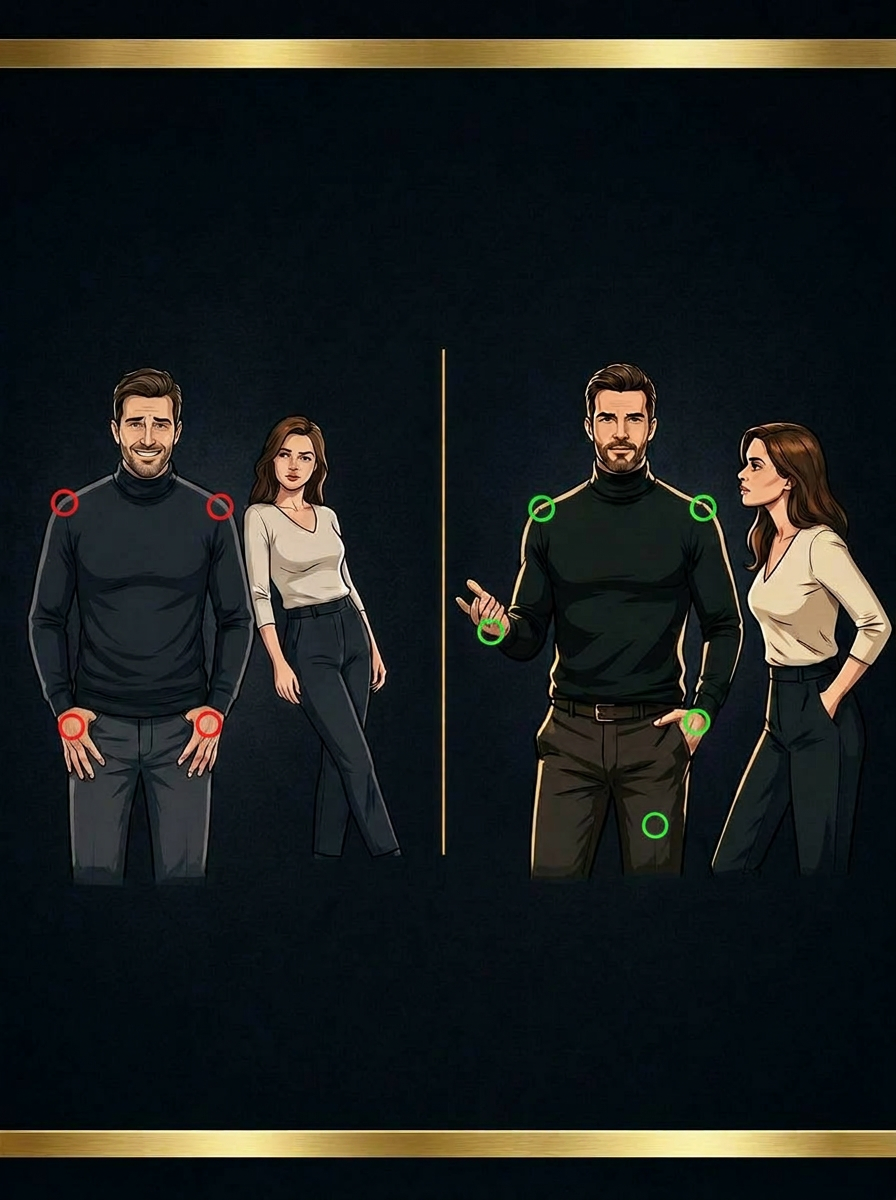 Average vs magnetic body language on a date